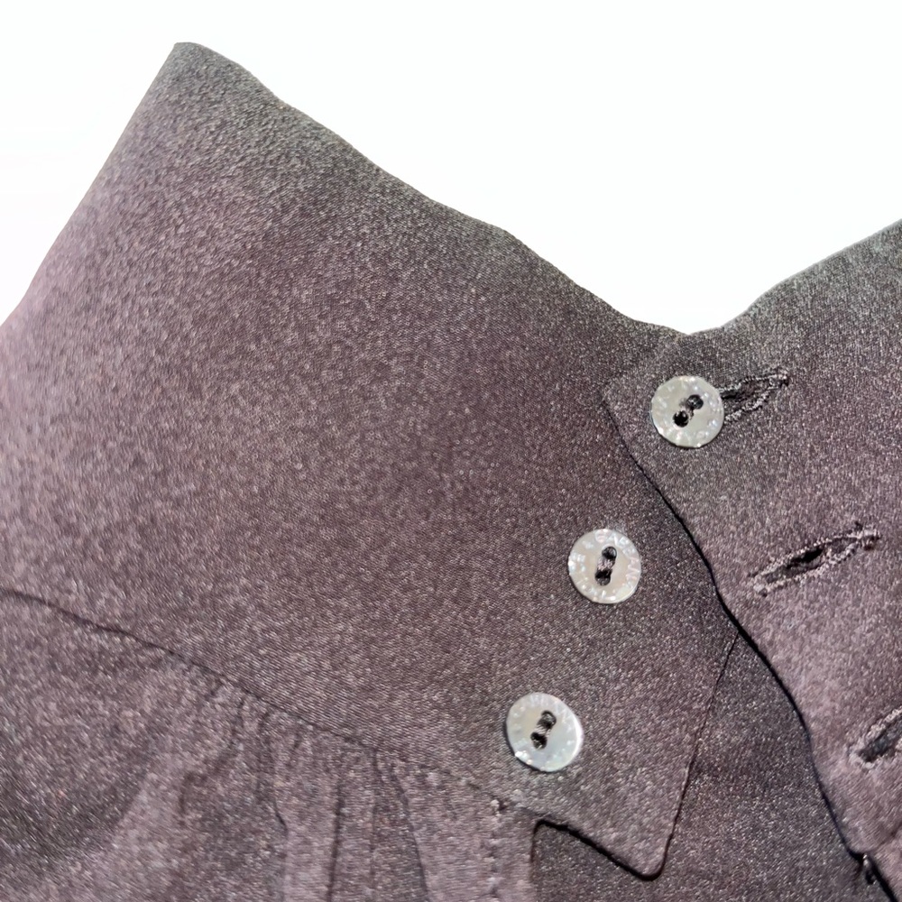 Dolce & Gabbana silk brown blouse vintage with cream lace detail. Size 42/M - Picture 11 of 14